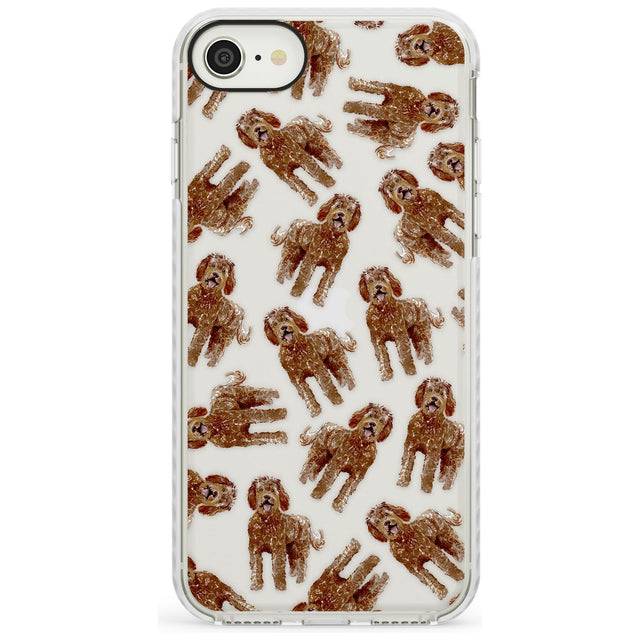 Labradoodle (Brown) Watercolour Dog Pattern Impact Phone Case for iPhone SE 8 7 Plus