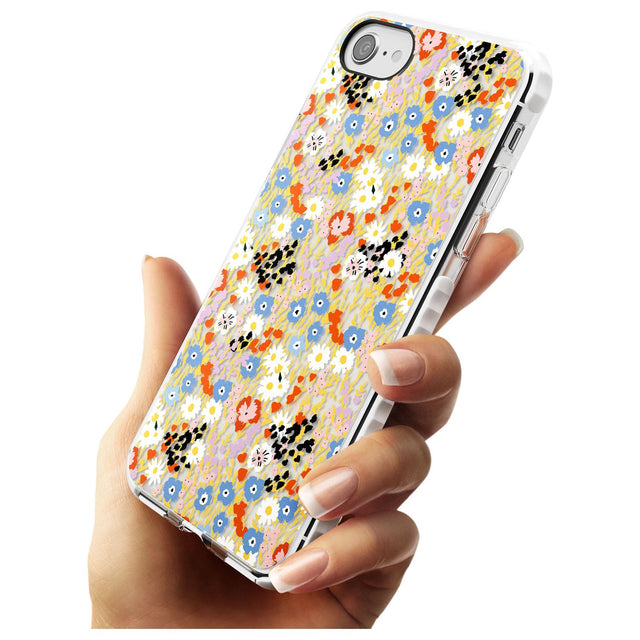 Busy Floral Mix: Transparent Slim TPU Phone Case for iPhone SE 8 7 Plus