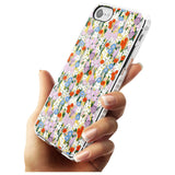 Energetic Floral Mix: Transparent Slim TPU Phone Case for iPhone SE 8 7 Plus