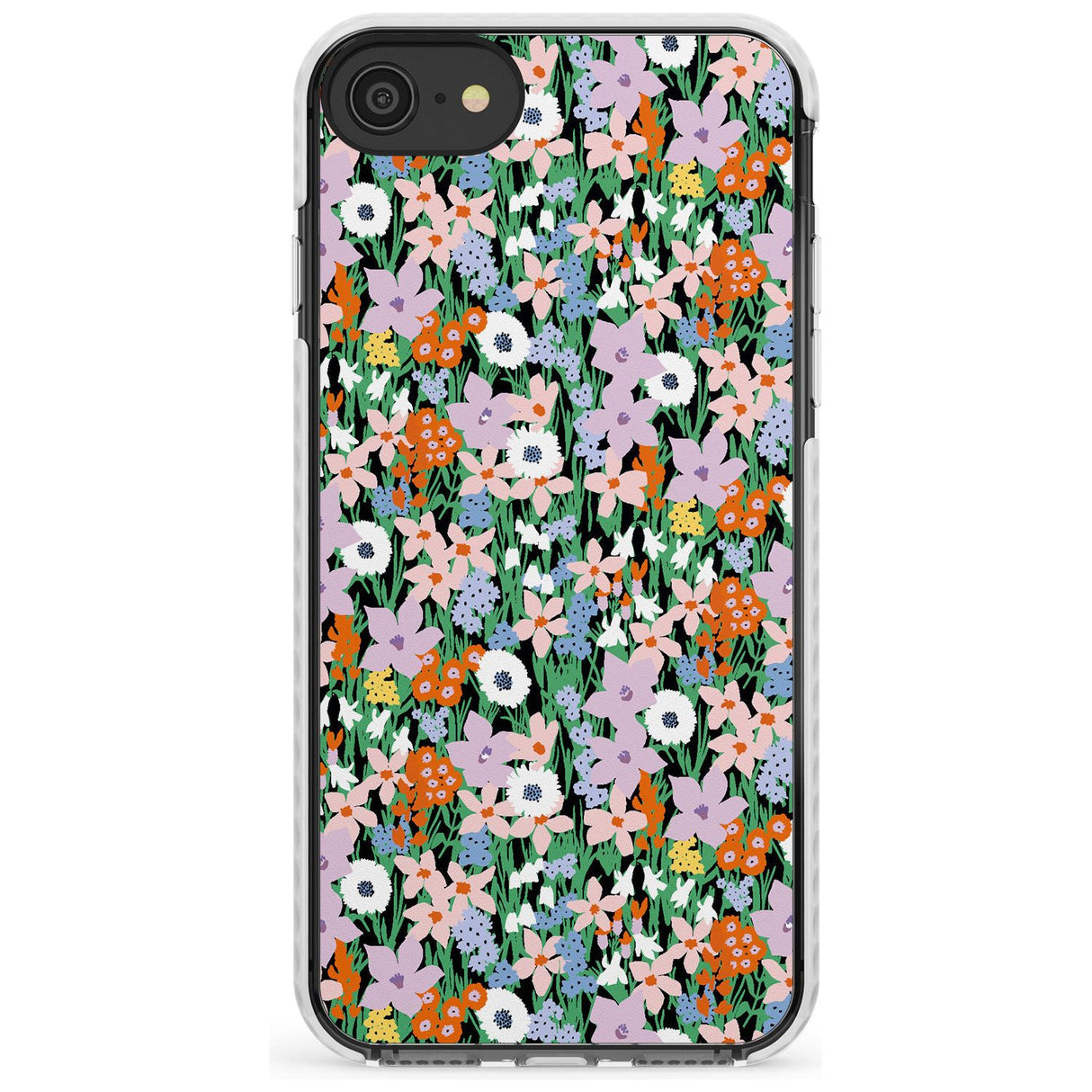 Jazzy Floral Mix: Solid Slim TPU Phone Case for iPhone SE 8 7 Plus