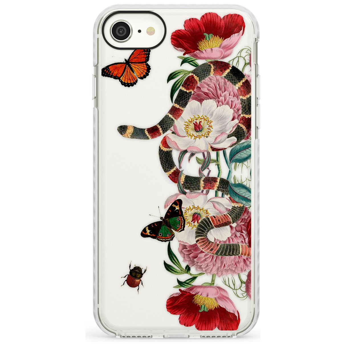 Floral Snake Slim TPU Phone Case for iPhone SE 8 7 Plus