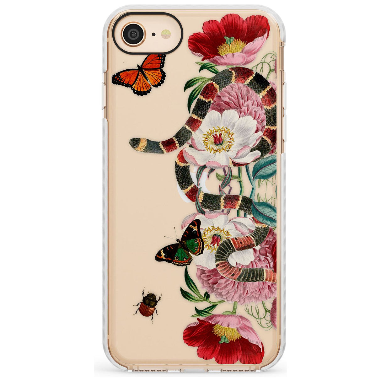 Floral Snake Slim TPU Phone Case for iPhone SE 8 7 Plus