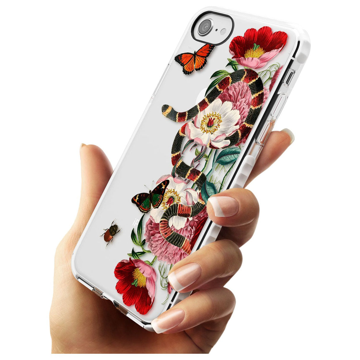 Floral Snake Slim TPU Phone Case for iPhone SE 8 7 Plus