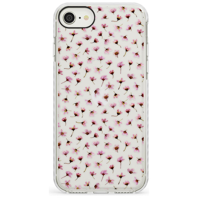 Small Pink Blossoms Transparent Design Impact Phone Case for iPhone SE 8 7 Plus