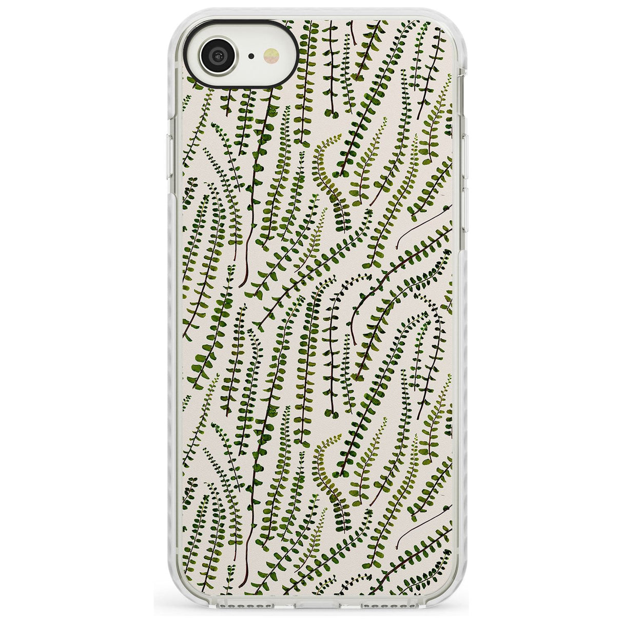 Fern Leaf Pattern Design - Cream Impact Phone Case for iPhone SE 8 7 Plus