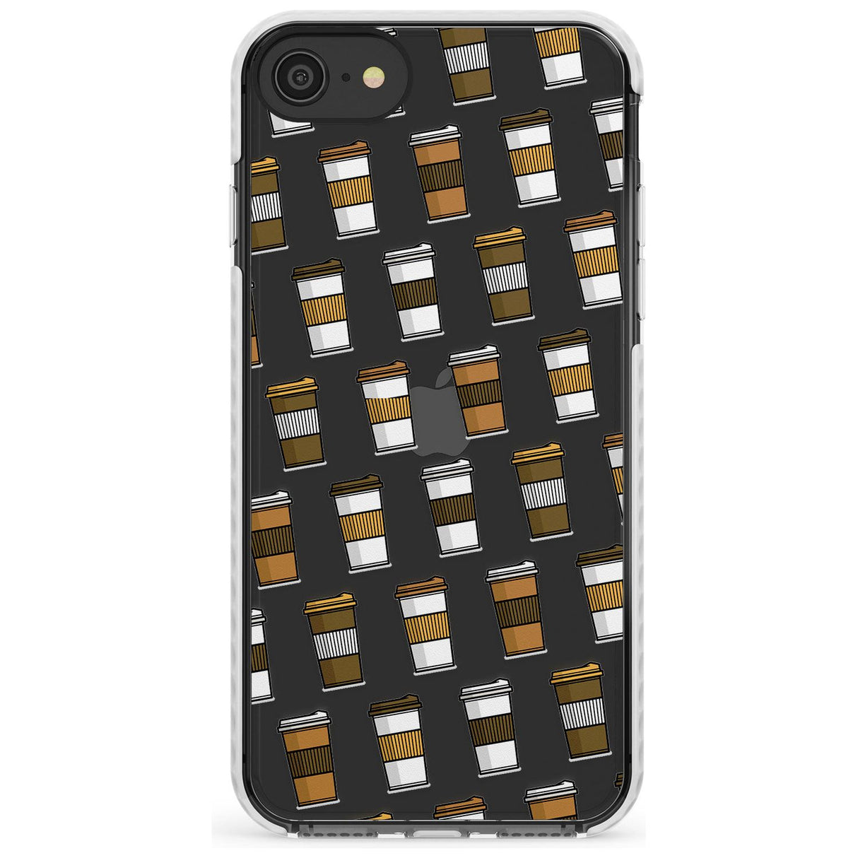 Coffee Cup Pattern Impact Phone Case for iPhone SE 8 7 Plus