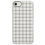 Simplistic Large Grid Pattern Black (Transparent) Impact Phone Case for iPhone SE 8 7 Plus