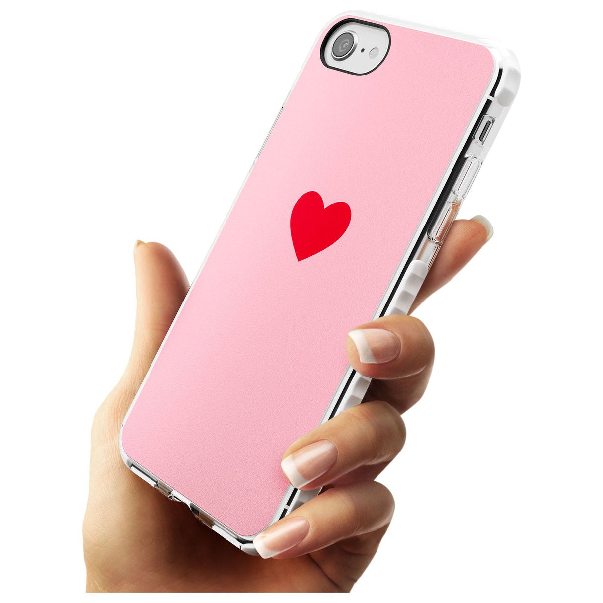 Single Heart Red & Pink Impact Phone Case for iPhone SE 8 7 Plus