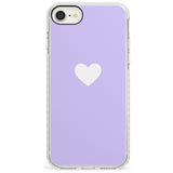 Single Heart White & Pale Purple Impact Phone Case for iPhone SE 8 7 Plus