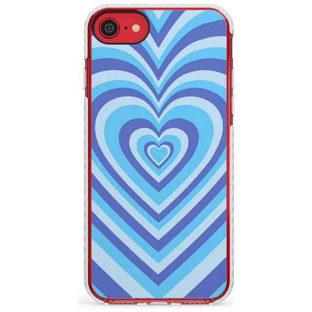 Blue Heart Illusion Impact Phone Case for iPhone SE 8 7 Plus