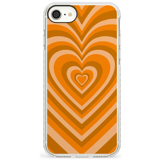 Orange Heart Illusion Impact Phone Case for iPhone SE 8 7 Plus