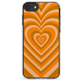 Orange Heart Illusion Impact Phone Case for iPhone SE 8 7 Plus