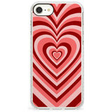 Red Heart Illusion Impact Phone Case for iPhone SE 8 7 Plus