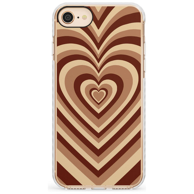 Latte Heart Illusion Impact Phone Case for iPhone SE 8 7 Plus