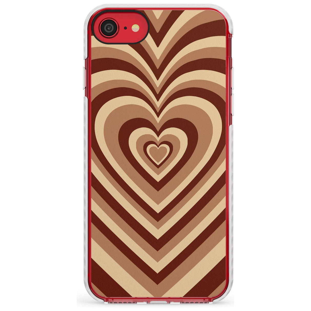 Latte Heart Illusion Impact Phone Case for iPhone SE 8 7 Plus