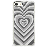 Monochrome Heart Illusion Impact Phone Case for iPhone SE 8 7 Plus