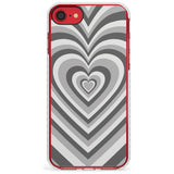 Monochrome Heart Illusion Impact Phone Case for iPhone SE 8 7 Plus