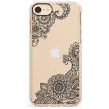 Black Henna Botanicals Impact Phone Case for iPhone SE 8 7 Plus