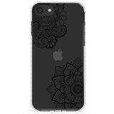 Black Henna Florals Impact Phone Case for iPhone SE 8 7 Plus