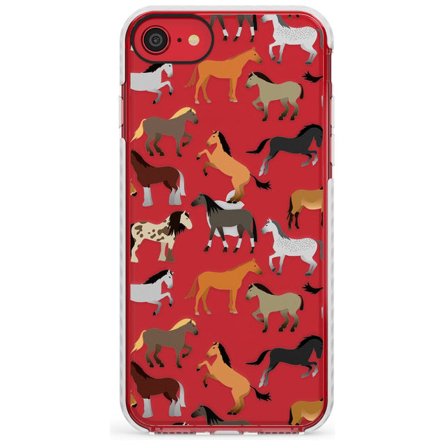 Horse Pattern Impact Phone Case for iPhone SE 8 7 Plus