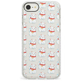 Lucky Cat Maneki-Neko Japanese Pattern Impact Phone Case for iPhone SE 8 7 Plus