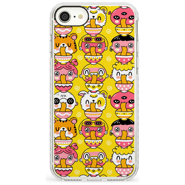 Ramen Noodle Kawaii Pattern Impact Phone Case for iPhone SE 8 7 Plus