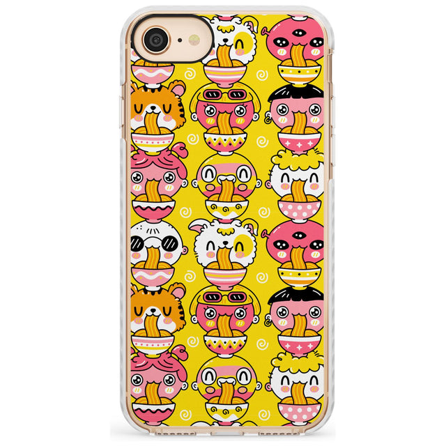 Ramen Noodle Kawaii Pattern Impact Phone Case for iPhone SE 8 7 Plus