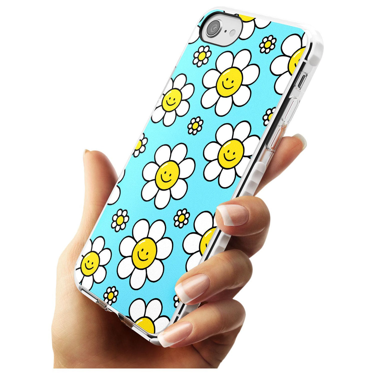 Daisy Faces Kawaii Pattern Impact Phone Case for iPhone SE 8 7 Plus