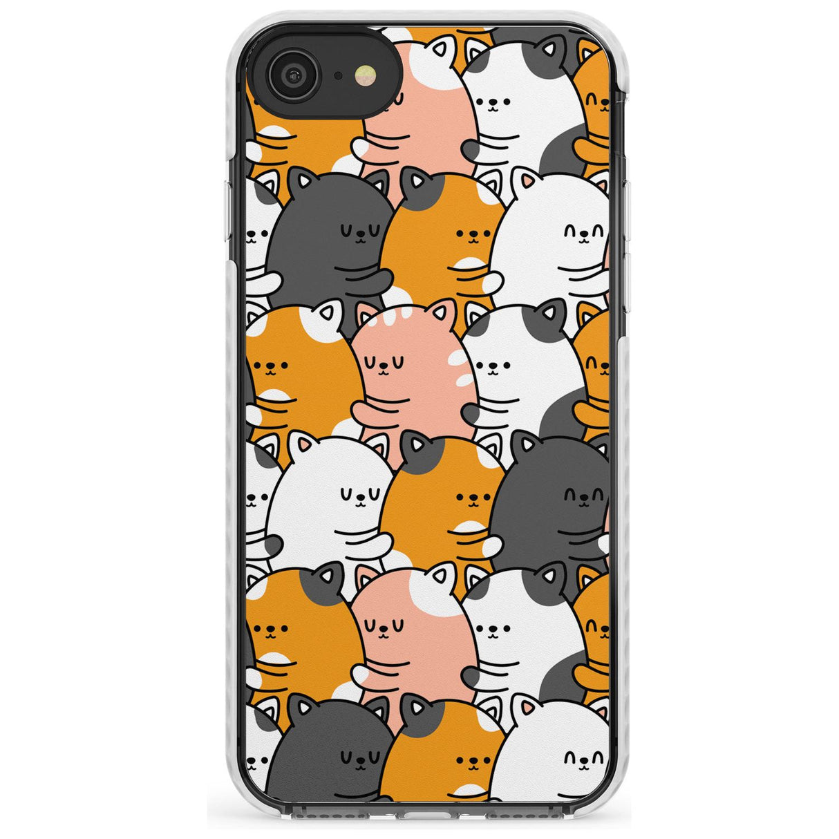 Spooning Cats Kawaii Pattern Impact Phone Case for iPhone SE 8 7 Plus