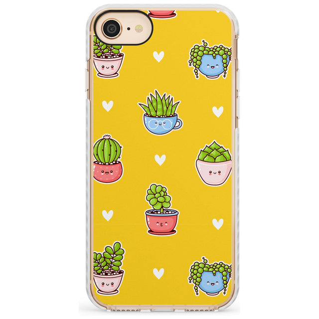 Plant Faces Kawaii Pattern Impact Phone Case for iPhone SE 8 7 Plus