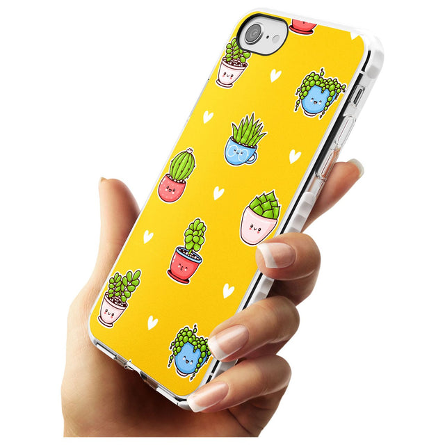 Plant Faces Kawaii Pattern Impact Phone Case for iPhone SE 8 7 Plus