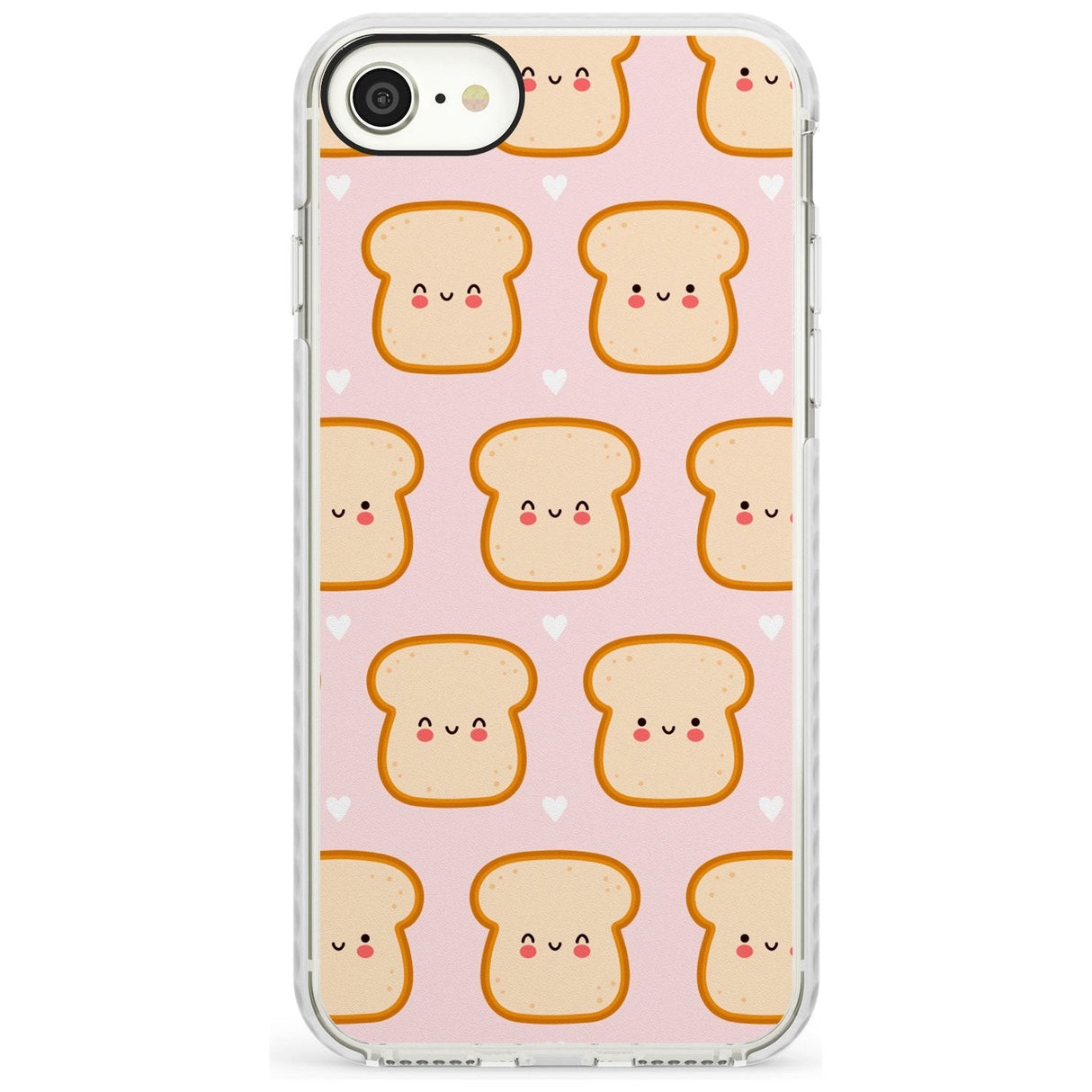 Bread Faces Kawaii Pattern Impact Phone Case for iPhone SE 8 7 Plus