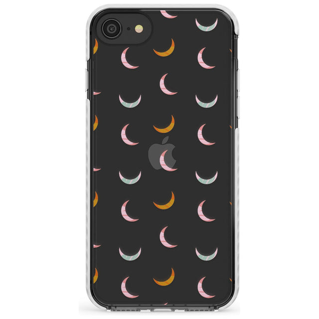 Colourful Crescent Moons Slim TPU Phone Case for iPhone SE 8 7 Plus