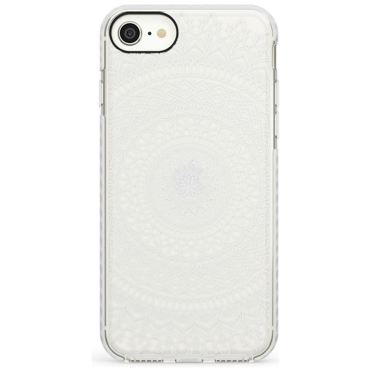 Large White Mandala Transparent Design Slim TPU Phone Case for iPhone SE 8 7 Plus