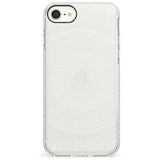 Large White Mandala Transparent Design Slim TPU Phone Case for iPhone SE 8 7 Plus