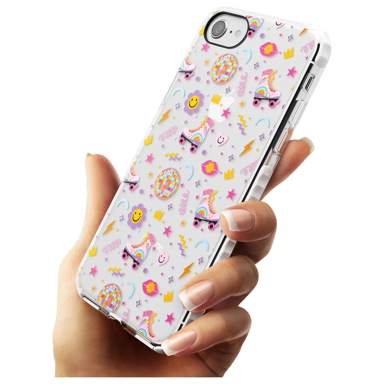 Roller Disco Pattern Impact Phone Case for iPhone SE 8 7 Plus