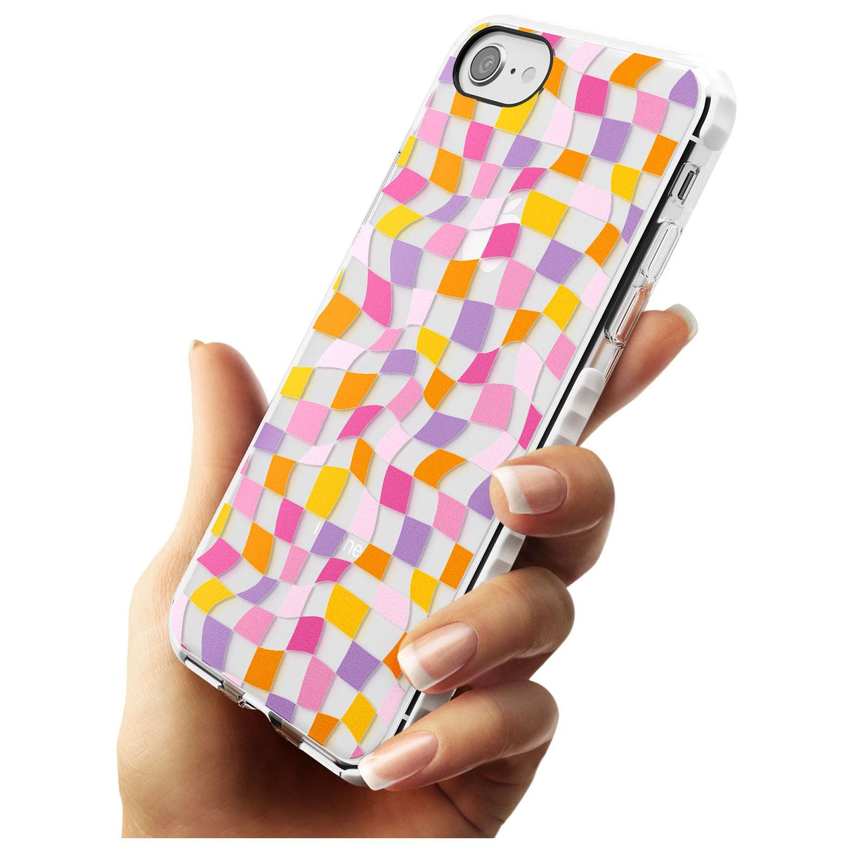 Wonky Squares Pattern Impact Phone Case for iPhone SE 8 7 Plus