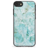 Turquoise Aqua Onyx Marble Slim TPU Phone Case for iPhone SE 8 7 Plus