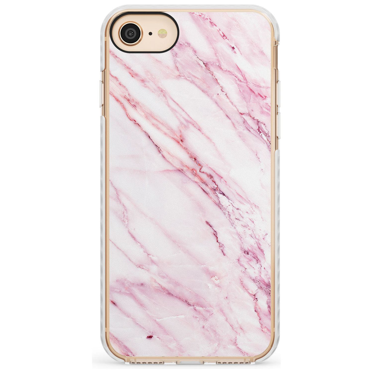 White & Pink Onyx Marble Texture Slim TPU Phone Case for iPhone SE 8 7 Plus