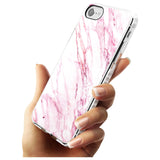 White & Pink Onyx Marble Texture Slim TPU Phone Case for iPhone SE 8 7 Plus