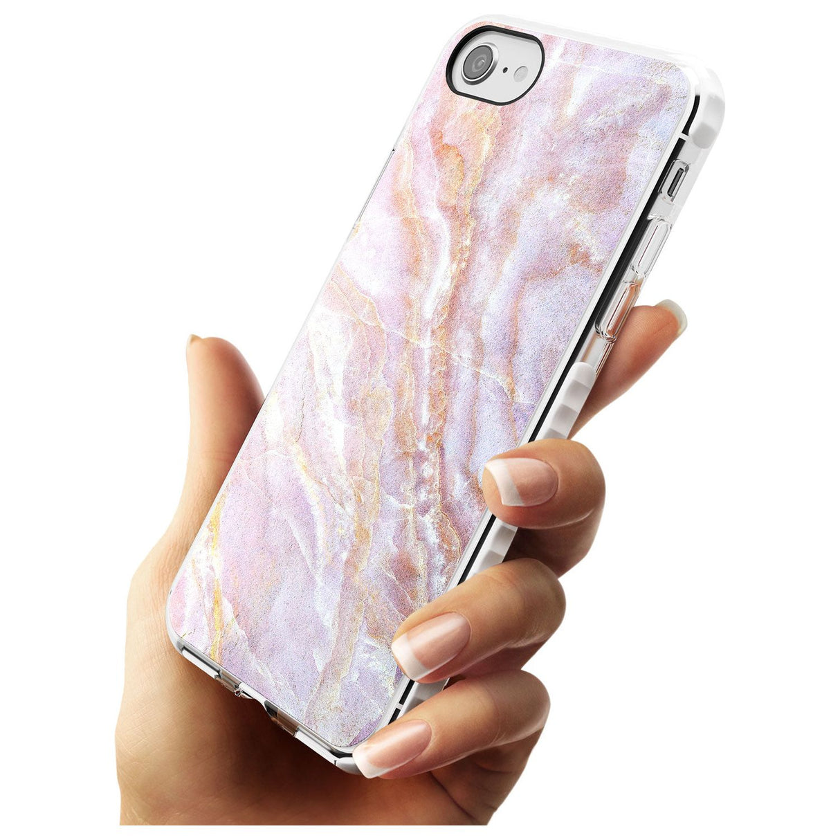 Soft Pink & Yellow Onyx Marble Texture Slim TPU Phone Case for iPhone SE 8 7 Plus