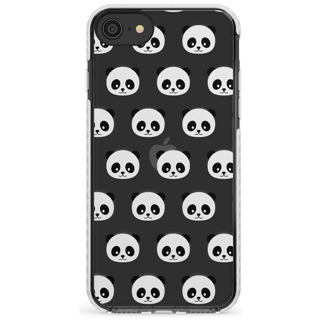 Panda Face Pattern Slim TPU Phone Case for iPhone SE 8 7 Plus