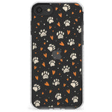 Paws & Hearts Pattern (Clear) Slim TPU Phone Case for iPhone SE 8 7 Plus