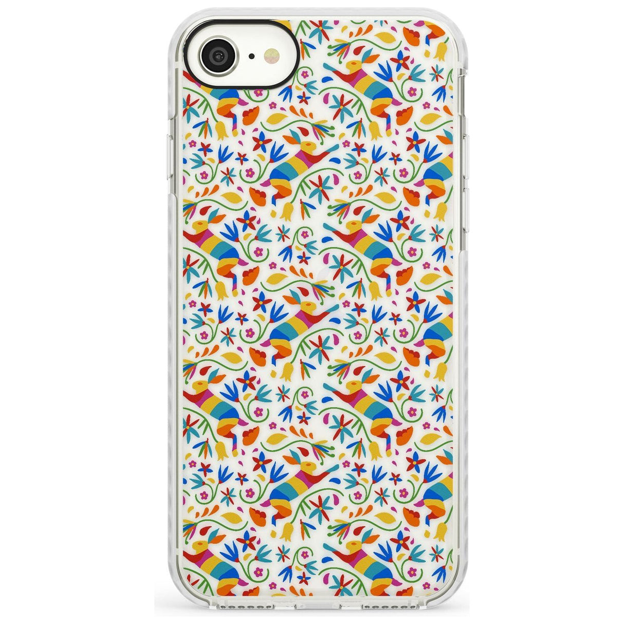 Floral Rabbit Pattern in Rainbow Slim TPU Phone Case for iPhone SE 8 7 Plus