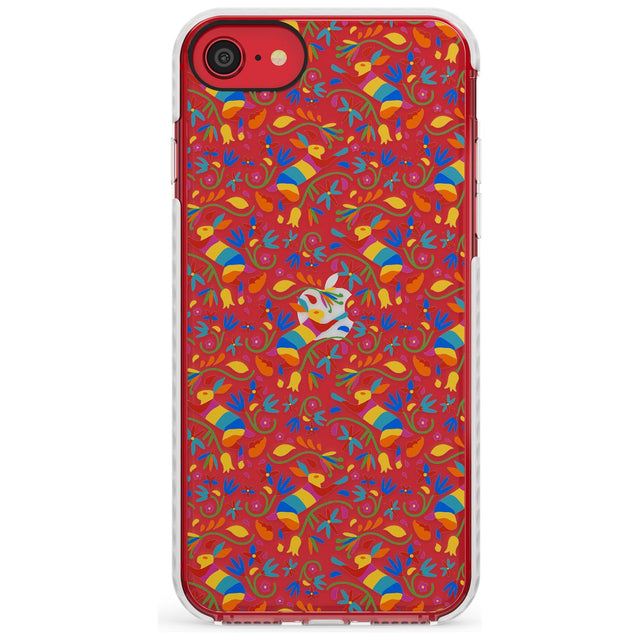 Floral Rabbit Pattern in Rainbow Slim TPU Phone Case for iPhone SE 8 7 Plus