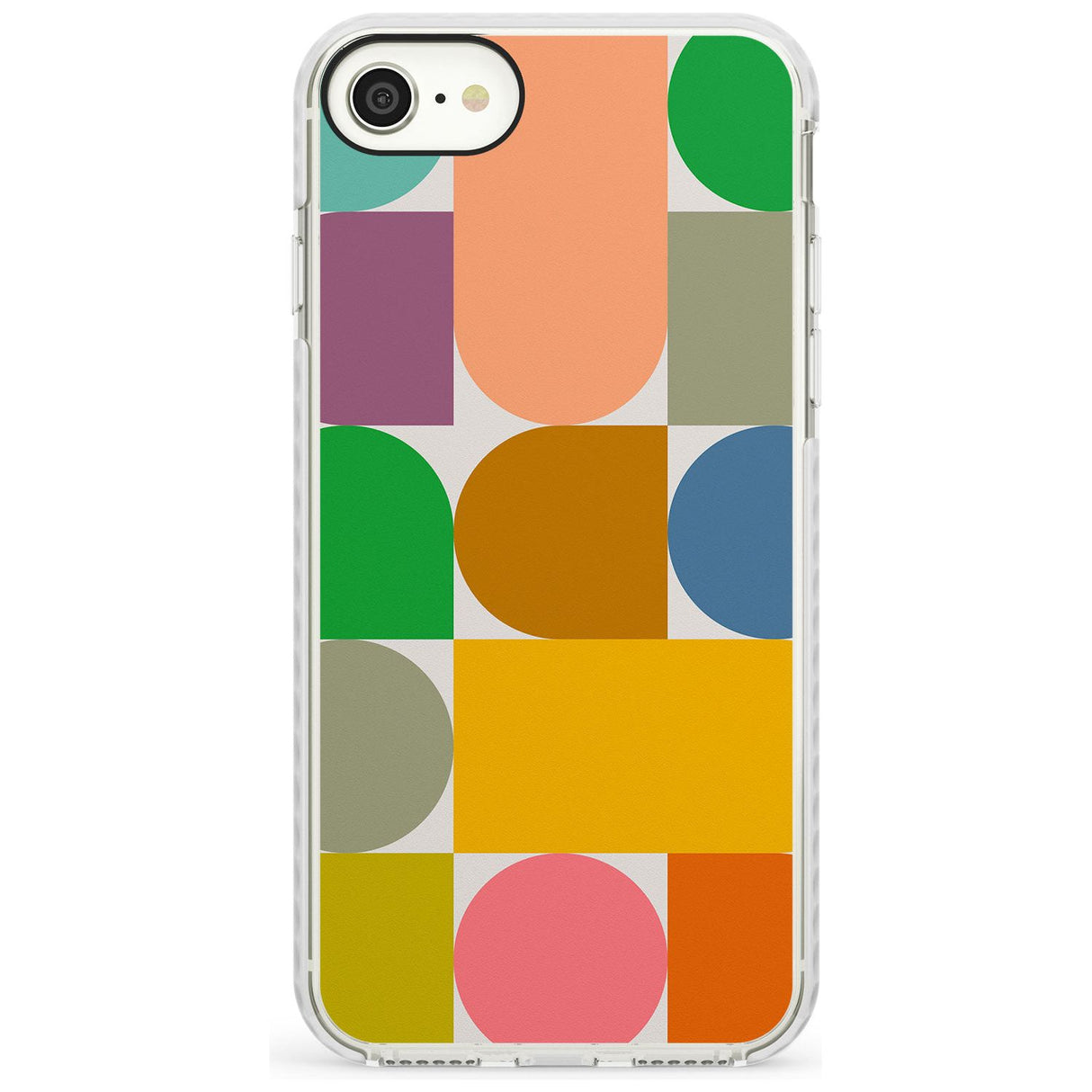 Abstract Retro Shapes: Rainbow Mix Slim TPU Phone Case for iPhone SE 8 7 Plus