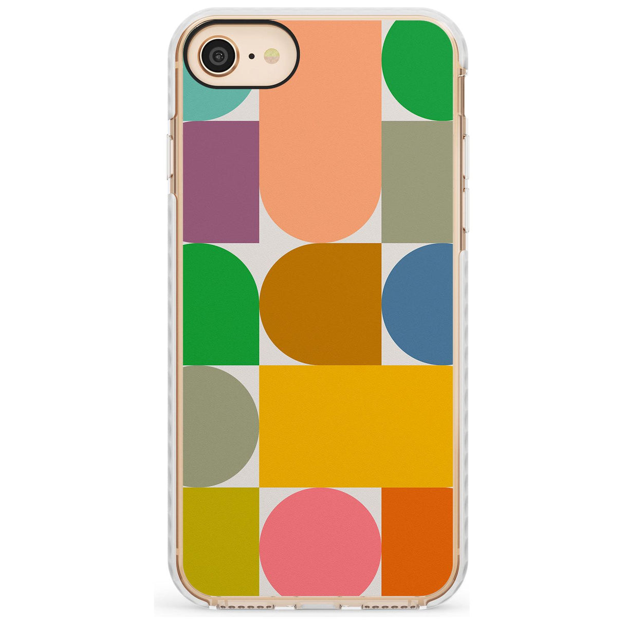 Abstract Retro Shapes: Rainbow Mix Slim TPU Phone Case for iPhone SE 8 7 Plus