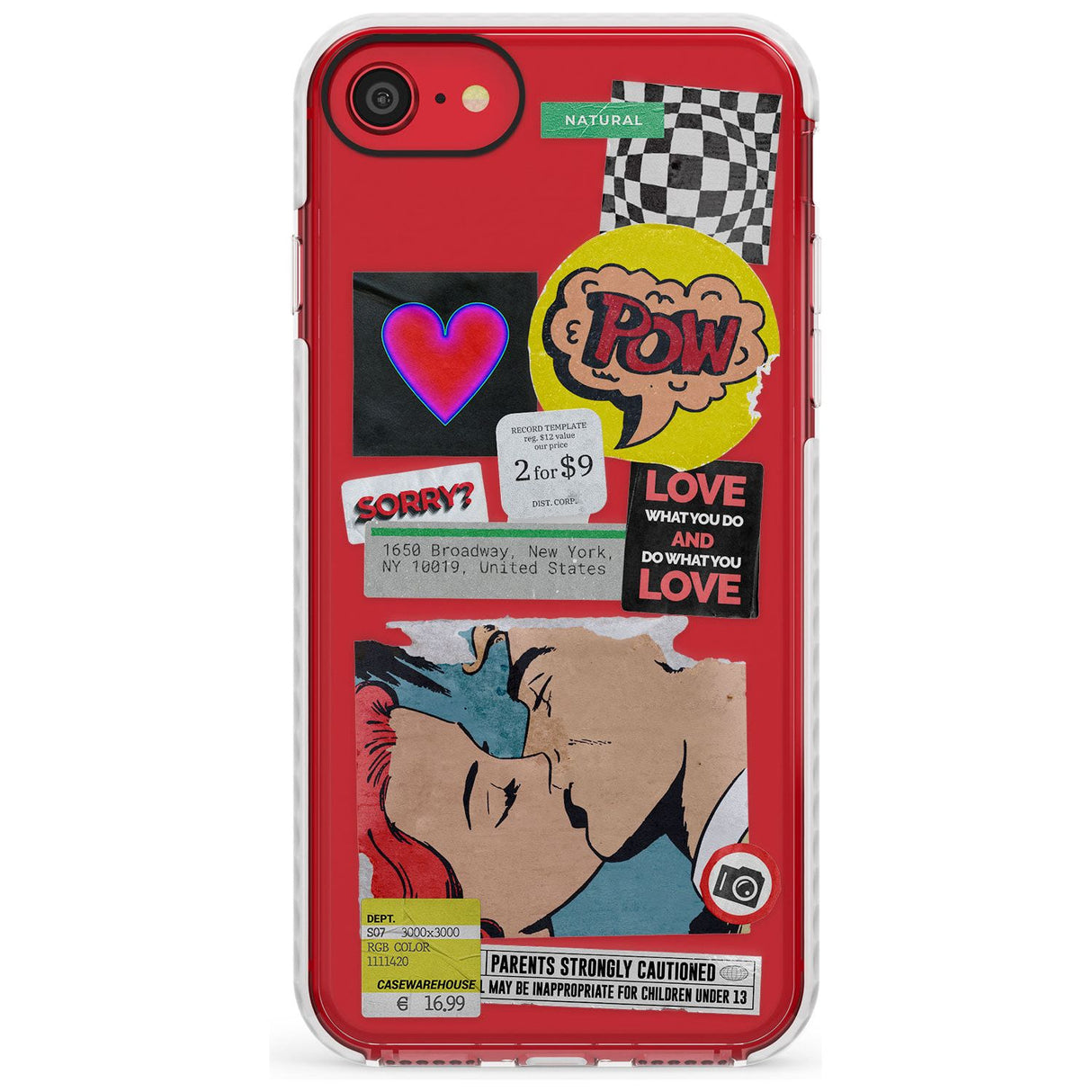 Retro Sticker Mix Slim TPU Phone Case for iPhone SE 8 7 Plus