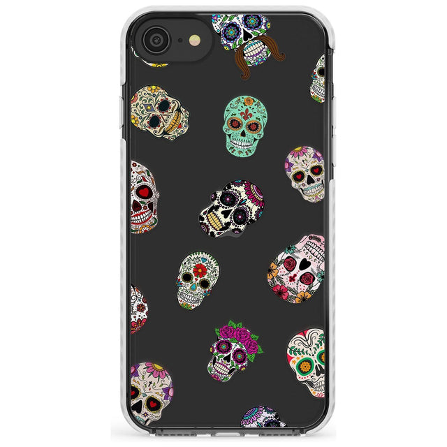 Mixed Sugar Skull Pattern Impact Phone Case for iPhone SE 8 7 Plus