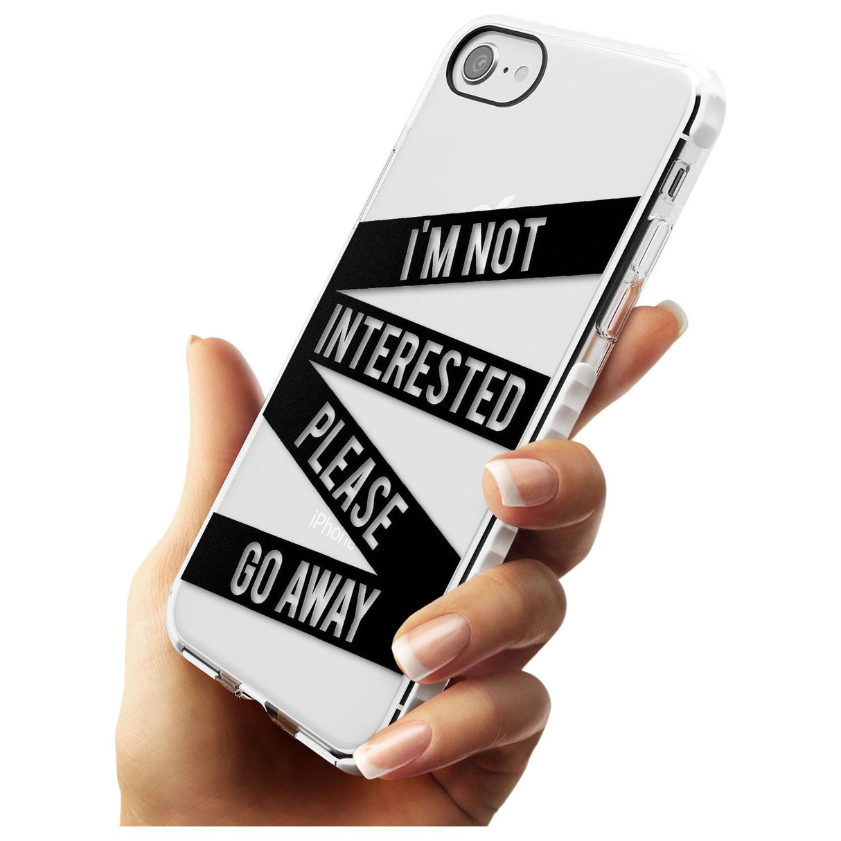 Black Stripes I'm Not Interested Impact Phone Case for iPhone SE 8 7 Plus